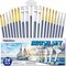 20-Piece Professional Paint Brush Set – Assorted Sizes & Tip Types for Acrylic, Watercolor & Oil Painting – Bulk Artist Brushes for Rock Painting, Crafts, Nail Art, Face Painting & School Projects